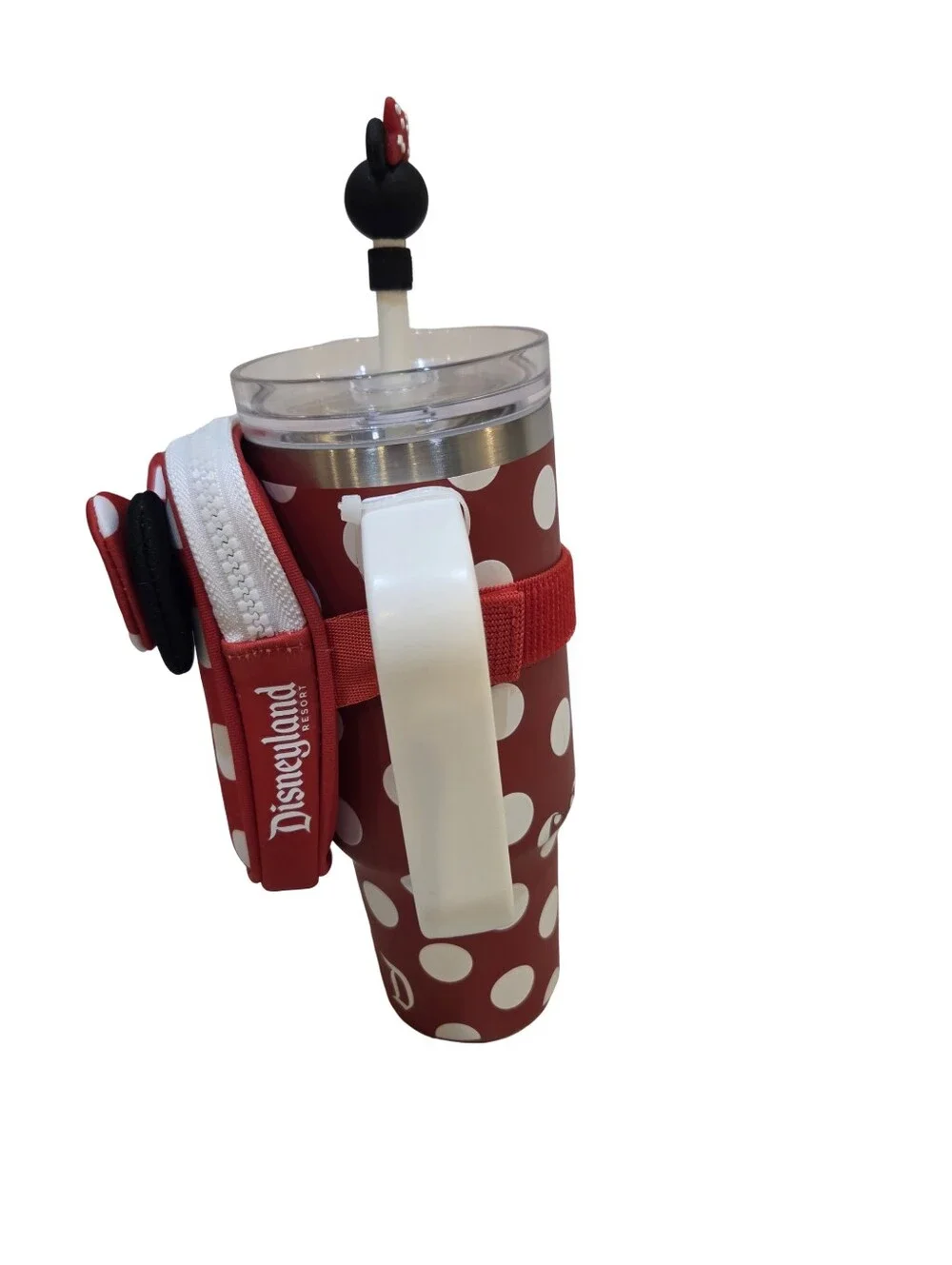Disney Parks Minnie Mouse Disneyland 30oz Stainless Steel Tumbler with Pouch NEW